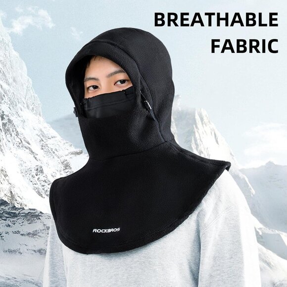 Black Ski Mask Winter Balaclava Thermal Full Face Windproof Mask for Men - Picture 4 of 7